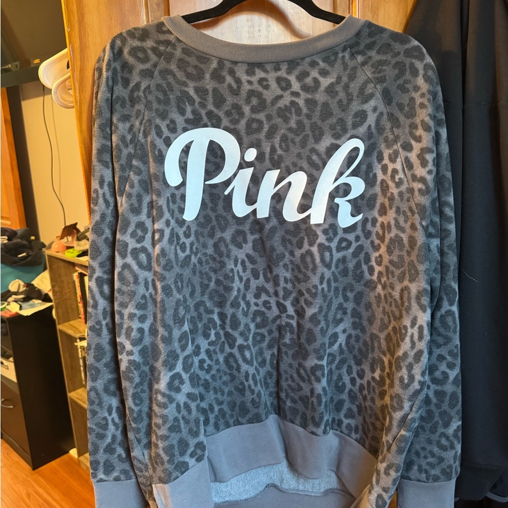 Victoria's Secret Gray Leopard Print Sweater